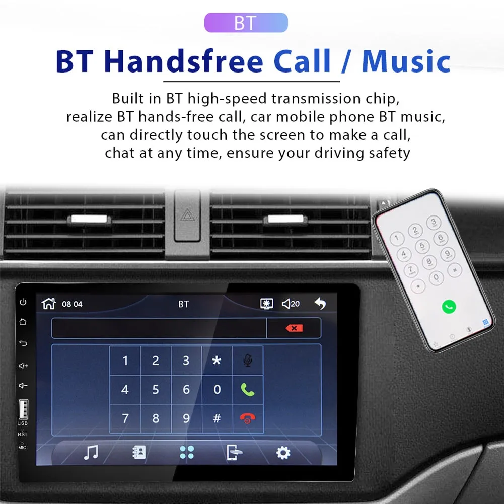1 Din Car Radio 9-inch Mp5 Player Central Control Bluetooth