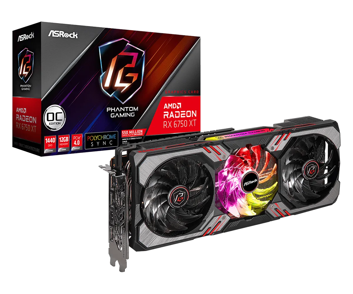 12GB ASrock RX 6750 XT Phantom Gaming D OC