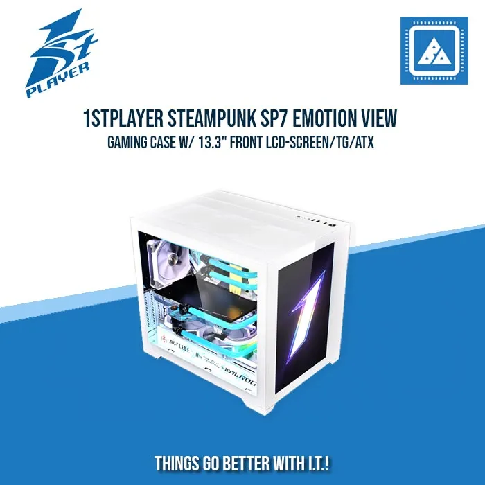 1STPLAYER STEAMPUNK SP7 EMOTION VIEW GAMING CASE W/ 13.3" FRONT LCD-SCREEN/TG/ATX