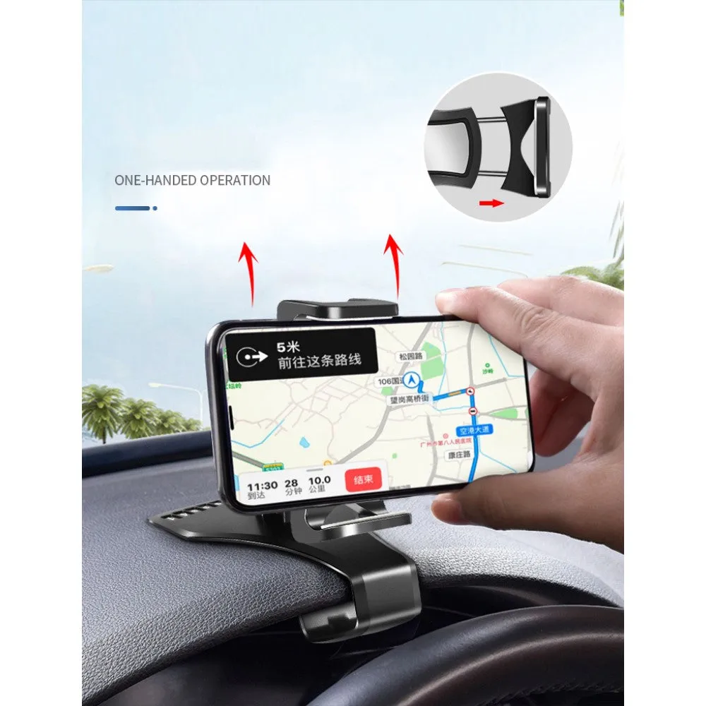 3 in 1 Car GPS Smartphone Holder: Dashboard / Visor Clamp   AC Grid Clip for Gigabyte g-Smart MS800 - Black