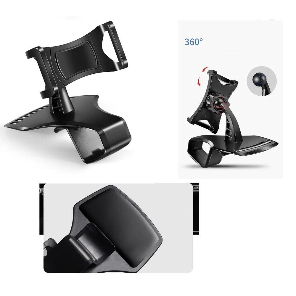 3 in 1 Car GPS Smartphone Holder: Dashboard / Visor Clamp   AC Grid Clip for Gigabyte g-Smart MS800 - Black