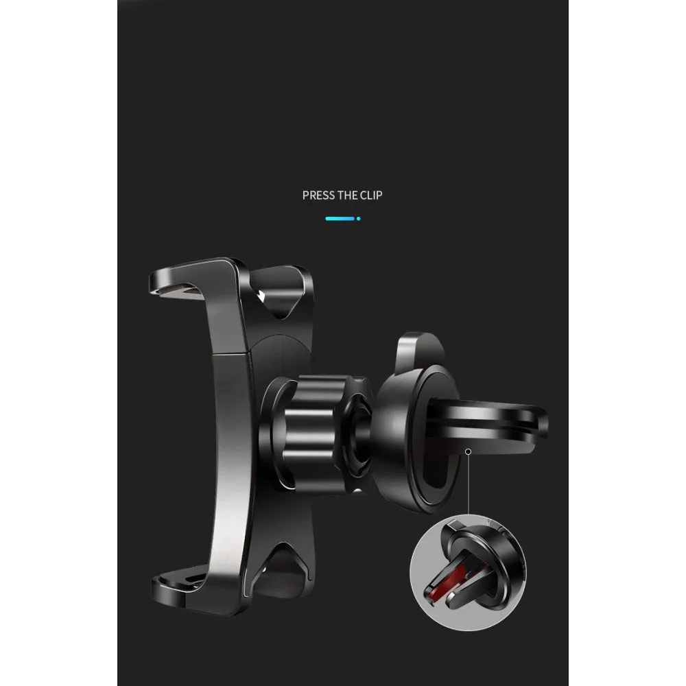 3 in 1 Car GPS Smartphone Holder: Dashboard / Visor Clamp   AC Grid Clip for Gigabyte g-Smart MS800 - Black