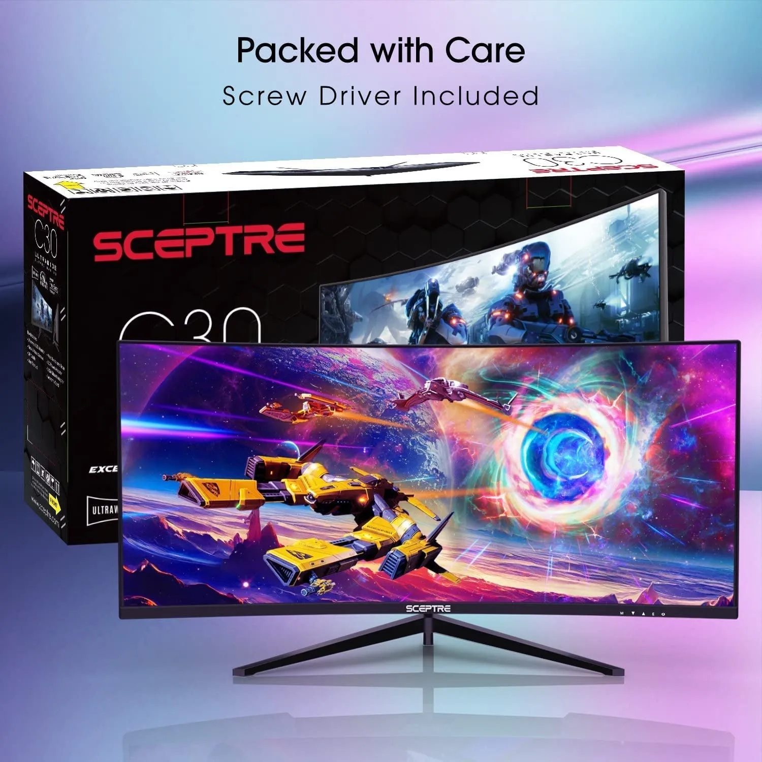 30-Inch Curved Gaming Monitor 21:9 2560X1080 Ultra Wide/ Slim