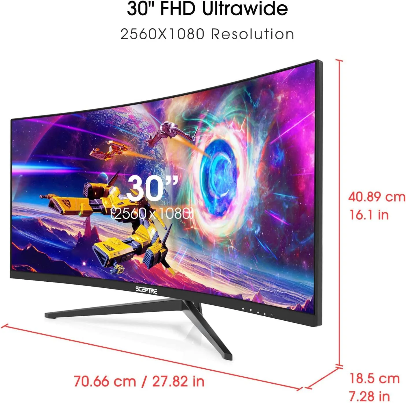 30-Inch Curved Gaming Monitor 21:9 2560X1080 Ultra Wide/ Slim
