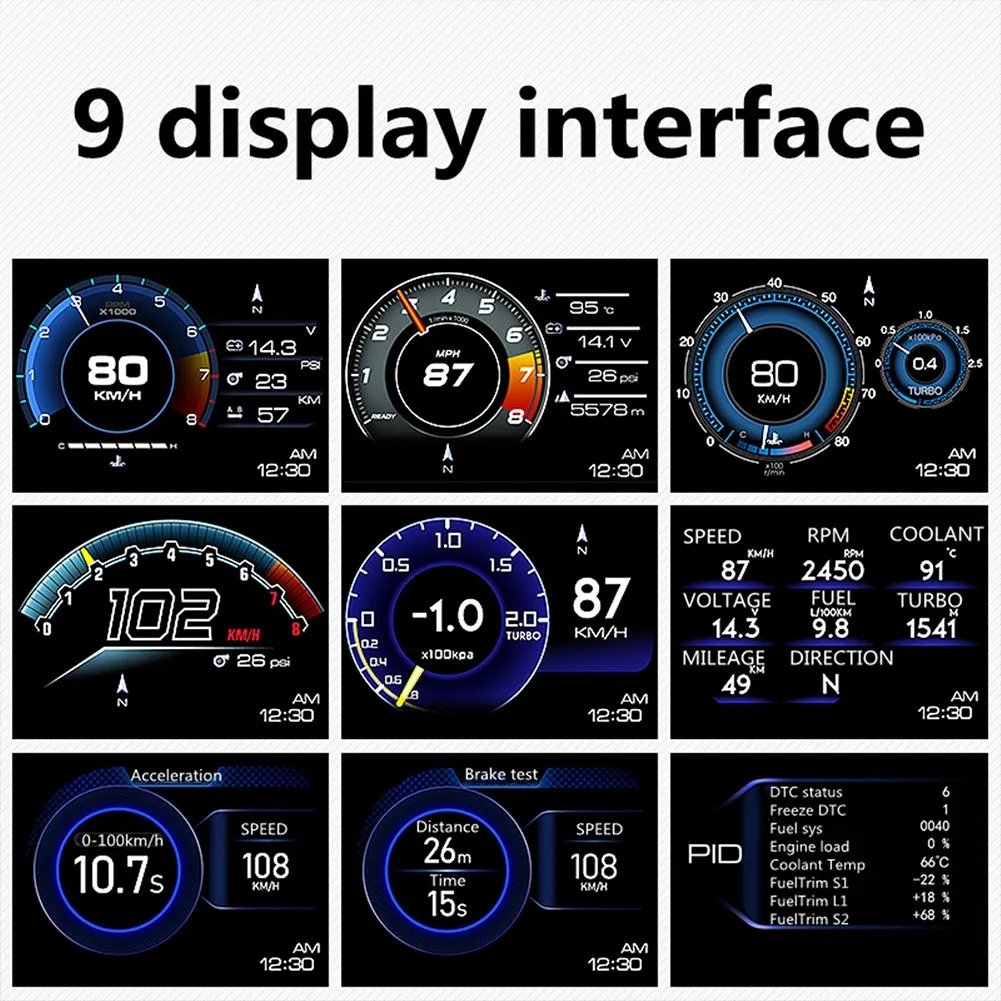 6pcs/set Ap-6 Hud Head-up  Display Obd gps Dual System Rotatable