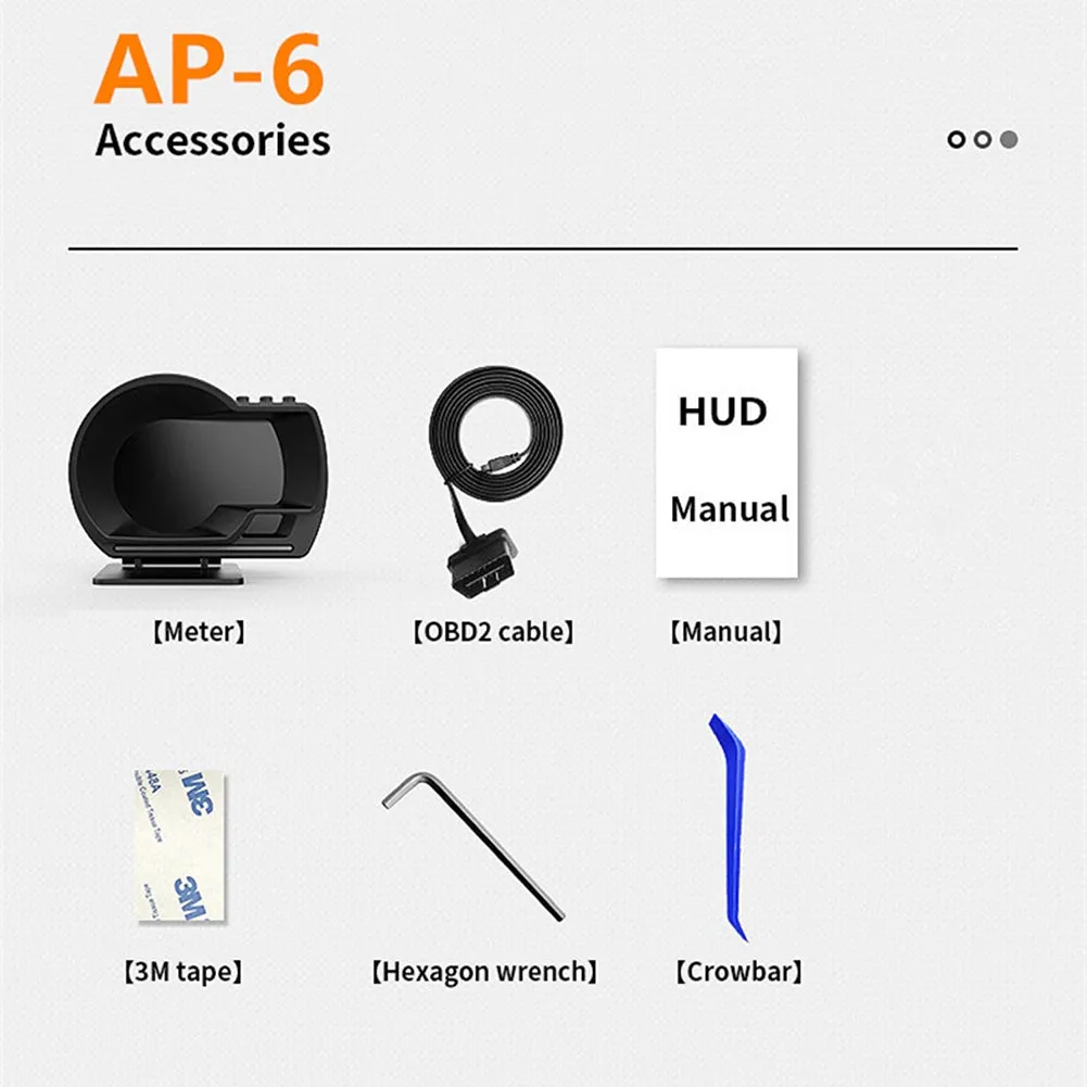 6pcs/set Ap-6 Hud Head-up  Display Obd gps Dual System Rotatable