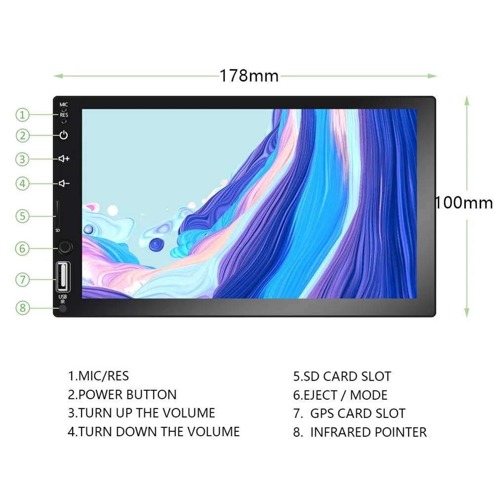 7-inch Car Radio Multimedia Video Player Carplay MP5 MP4 Central