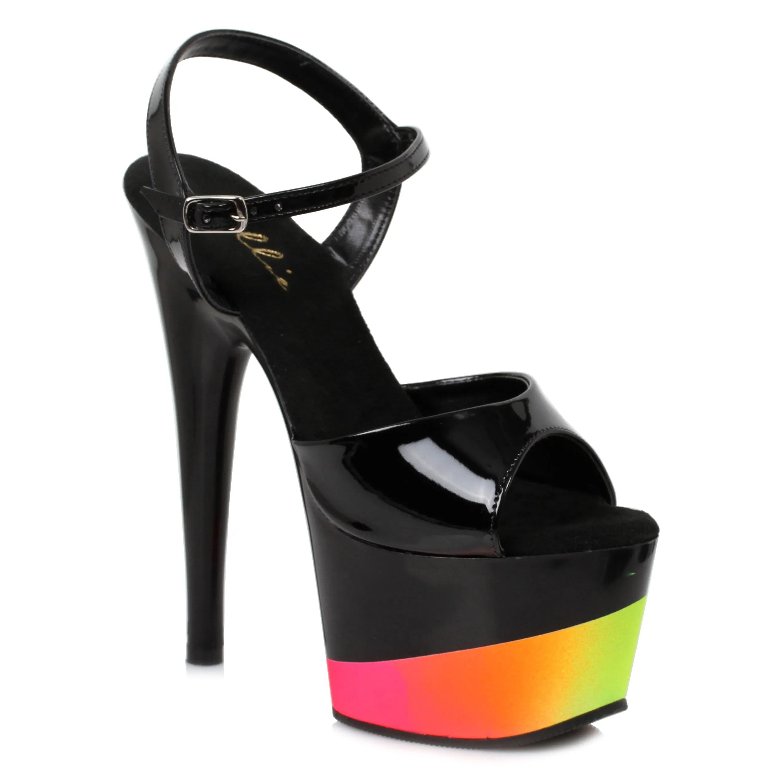 709-PRISM 7" Inch Juliet Sandal With Rainbow Design