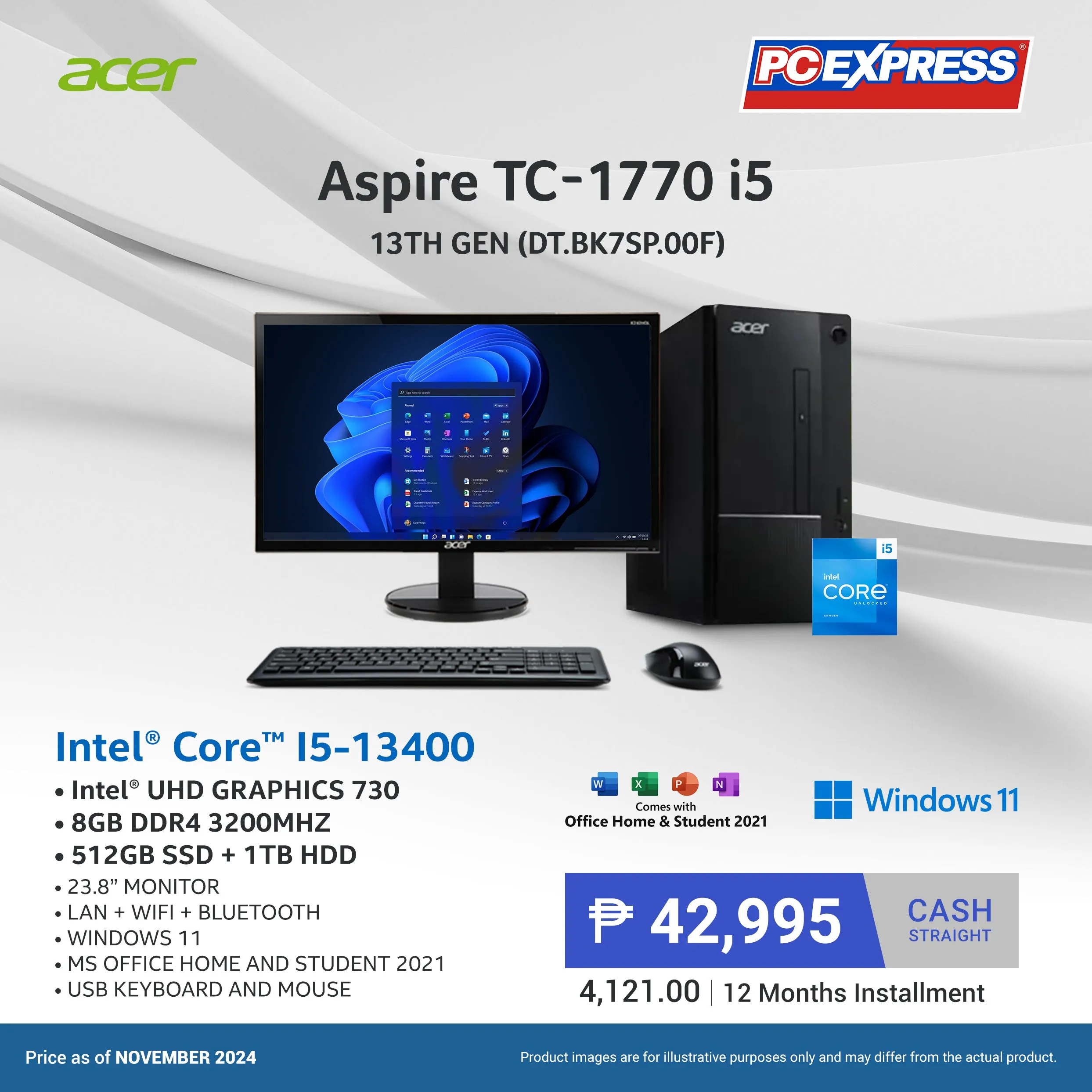 Acer Aspire TC-1770 (DT.BK7SP.00F) Intel® Core™  i5 Desktop Package