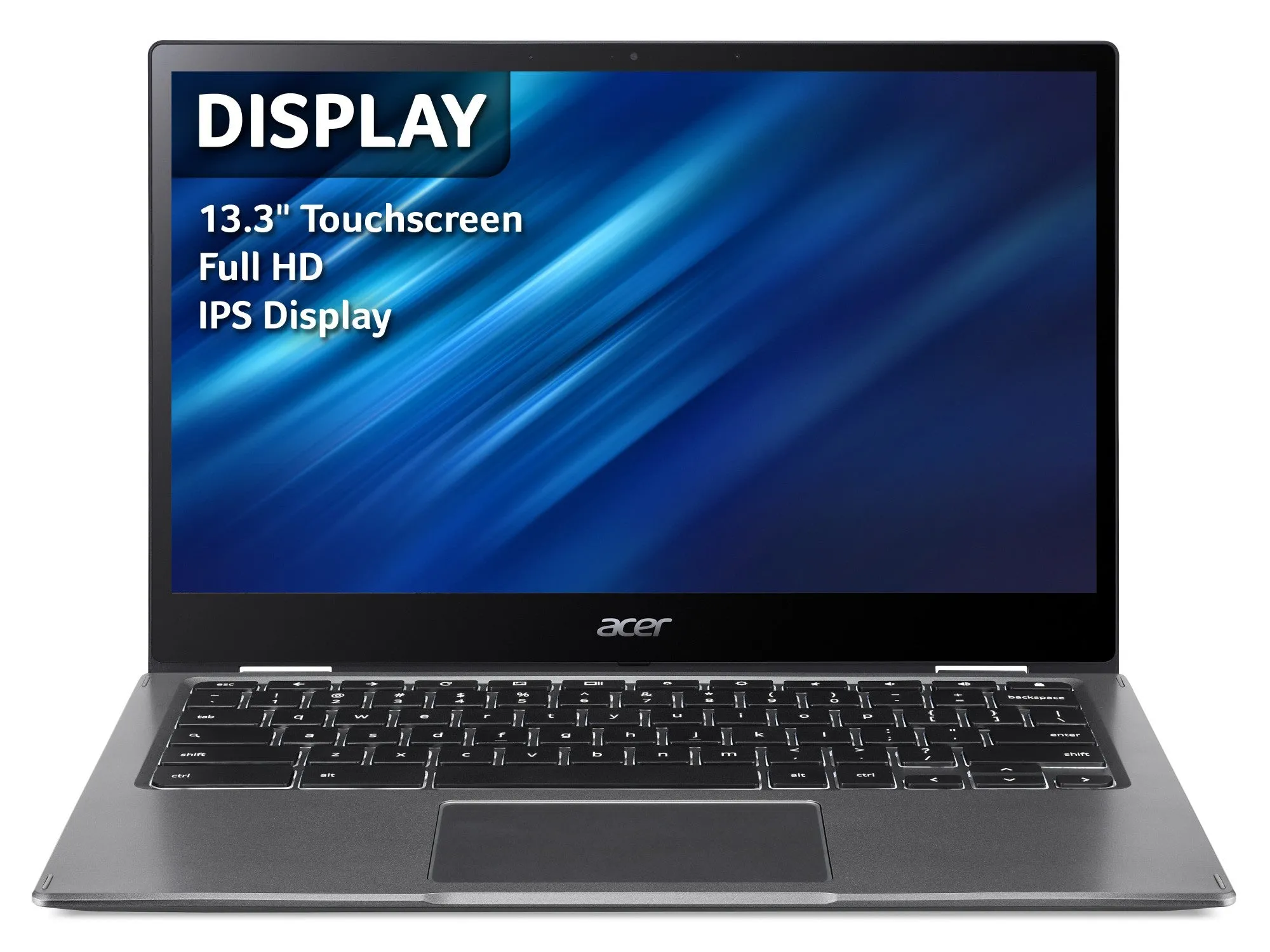 Acer, Chromebook Spin 513,  Qualcomm Kryo 468, 4 GB RAM, 64 GB Flash, 13.3" Inch Touchscreen FHD Display, ChromeOS, Grey