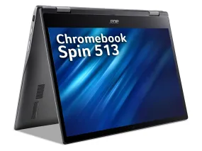 Acer, Chromebook Spin 513,  Qualcomm Kryo 468, 4 GB RAM, 64 GB Flash, 13.3" Inch Touchscreen FHD Display, ChromeOS, Grey