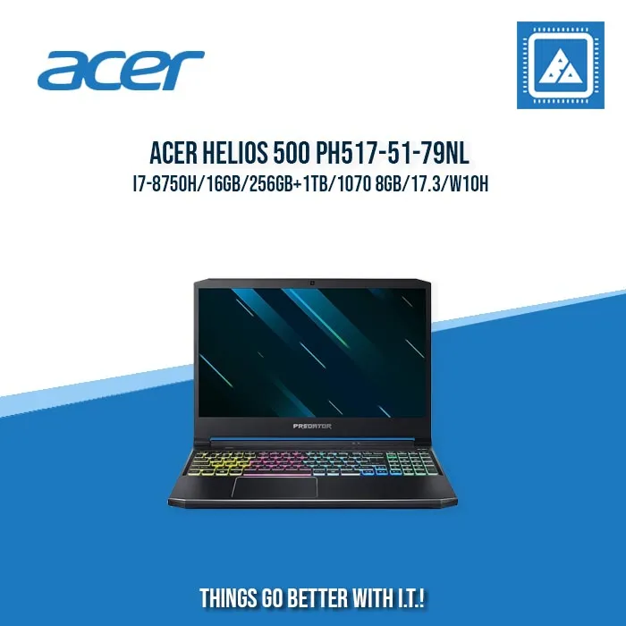 ACER HELIOS 500 PH517-51-79NL I7-8750H/16GB/256GB 1TB/1070 8GB | BEST FOR GAMING AND AUTOCAD LAPTOP