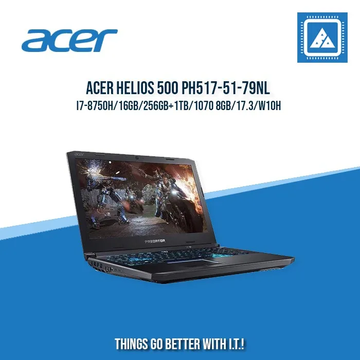 ACER HELIOS 500 PH517-51-79NL I7-8750H/16GB/256GB 1TB/1070 8GB | BEST FOR GAMING AND AUTOCAD LAPTOP