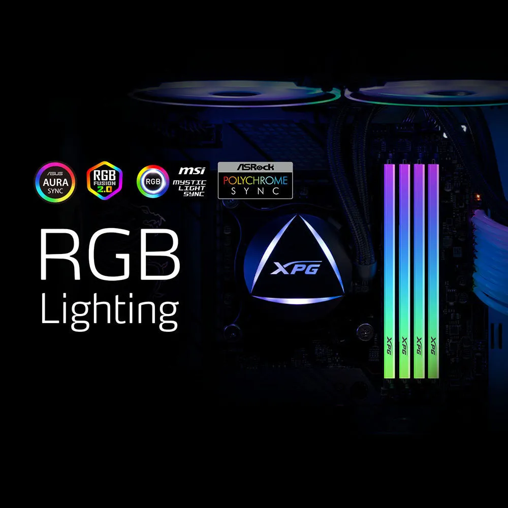 ADATA SPECTRIX D35G DDR4 RGB MEMORY 3200MHz DESKTOP GAMING RAM (BLACK/WHITE) - 8GB/16GB
