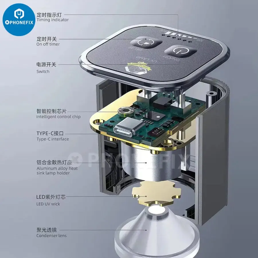 Aixun UV Curing Lamp With Fan Green Oil UV Glue Curing Tool