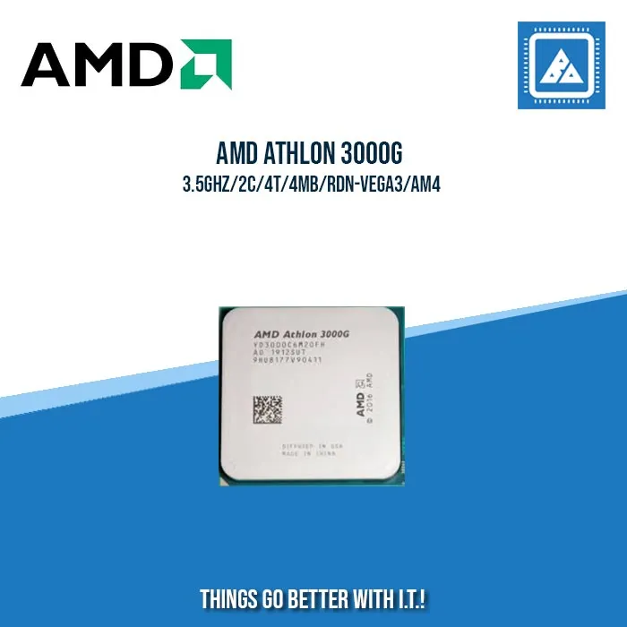 AMD ATHLON 3000G 3.5GHZ | 2C | 4T | 4MB | RDN-VEGA3 | AM4 | TRAY TYPE