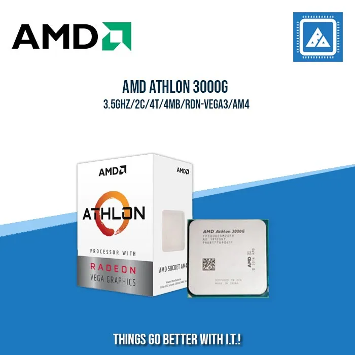 AMD ATHLON 3000G 3.5GHZ | 2C | 4T | 4MB | RDN-VEGA3 | AM4 | TRAY TYPE