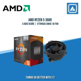 AMD RYZEN 5 3600 3.6GHZ 6CORE | 12THREAD (AM4) W/FAN | TRAY TYPE