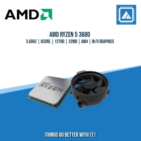 AMD RYZEN 5 3600X | 3.6GHZ | 6CORE |12THD | 32MB | AM4 | TRAY TYPE