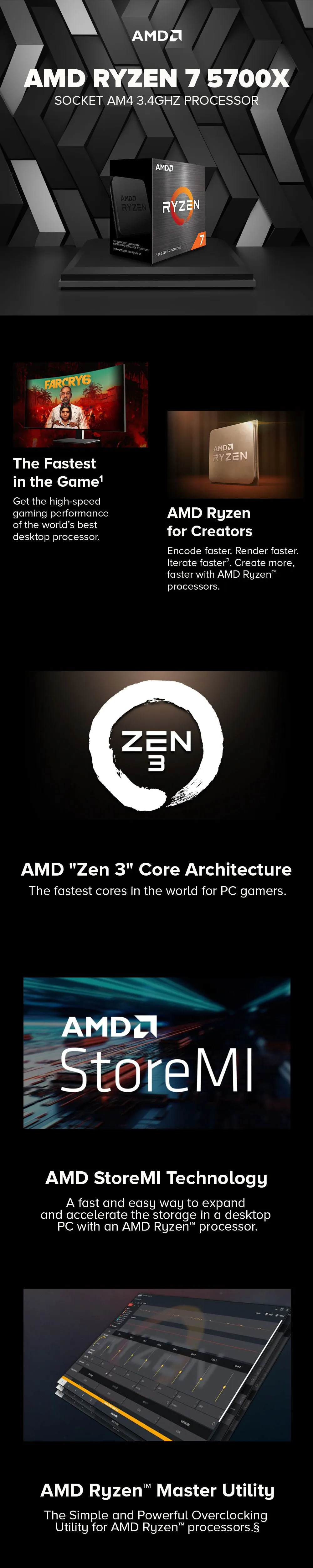 AMD Ryzen 7 5700X Socket AM4 3.7GHz Processor