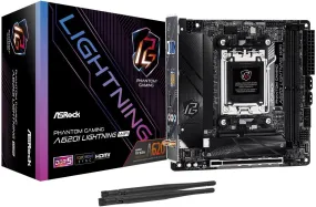 Asrock A620I Lightning WiFi Motherboard, AMD A620, AM5, Mini ITX, DDR5, HDMI, Wi-Fi 6E, 2.5G LAN, M.2