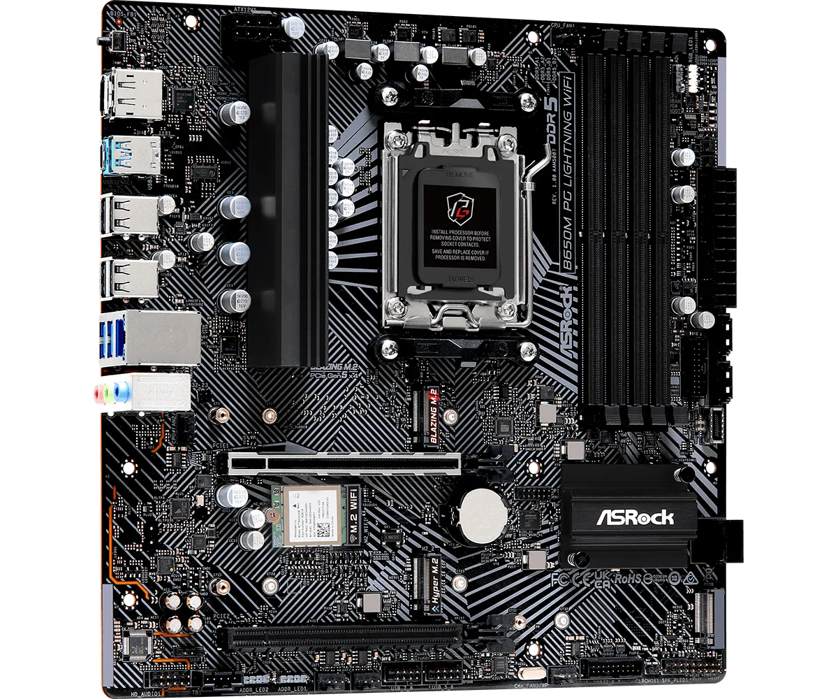 ASRock B650M PG Lightning WIFI mATX AM5 Motherboard
