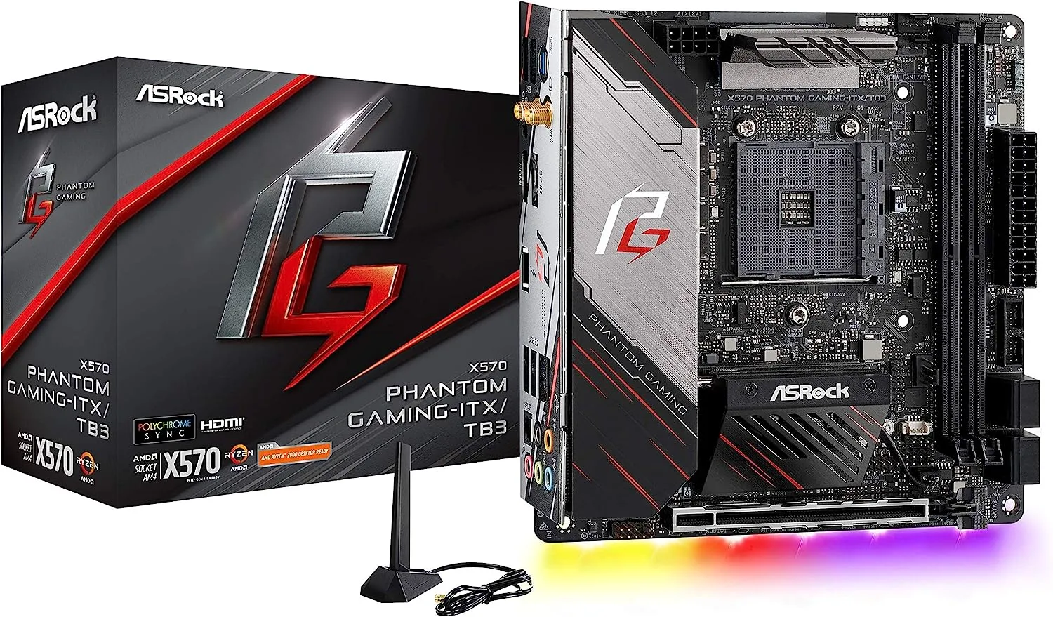 ASRock X570 Phantom Gaming-ITX/TB3 Mini ITX Thunderbolt 3 AMD Motherboard Model X570 Phantom GAM ITX