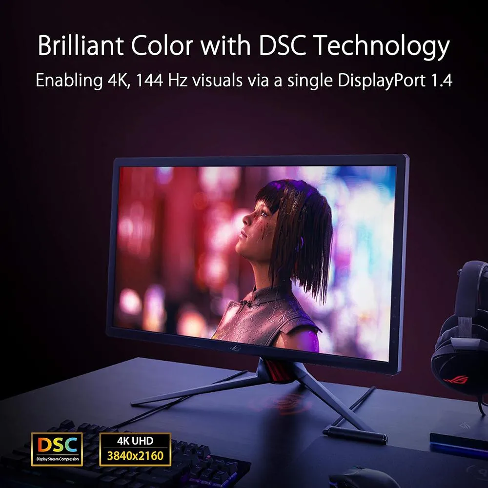 ASUS - DISPLAY 27IN ROG STRIX XG27UQ HDR DSC GAMING LCD 4K 3840 X 2160