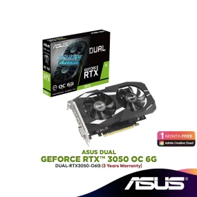 ASUS Dual GeForce RTX 3050 OC Edition 6GB GDDR6 Graphics Card (GPU) | DUAL-RTX3050-O6G