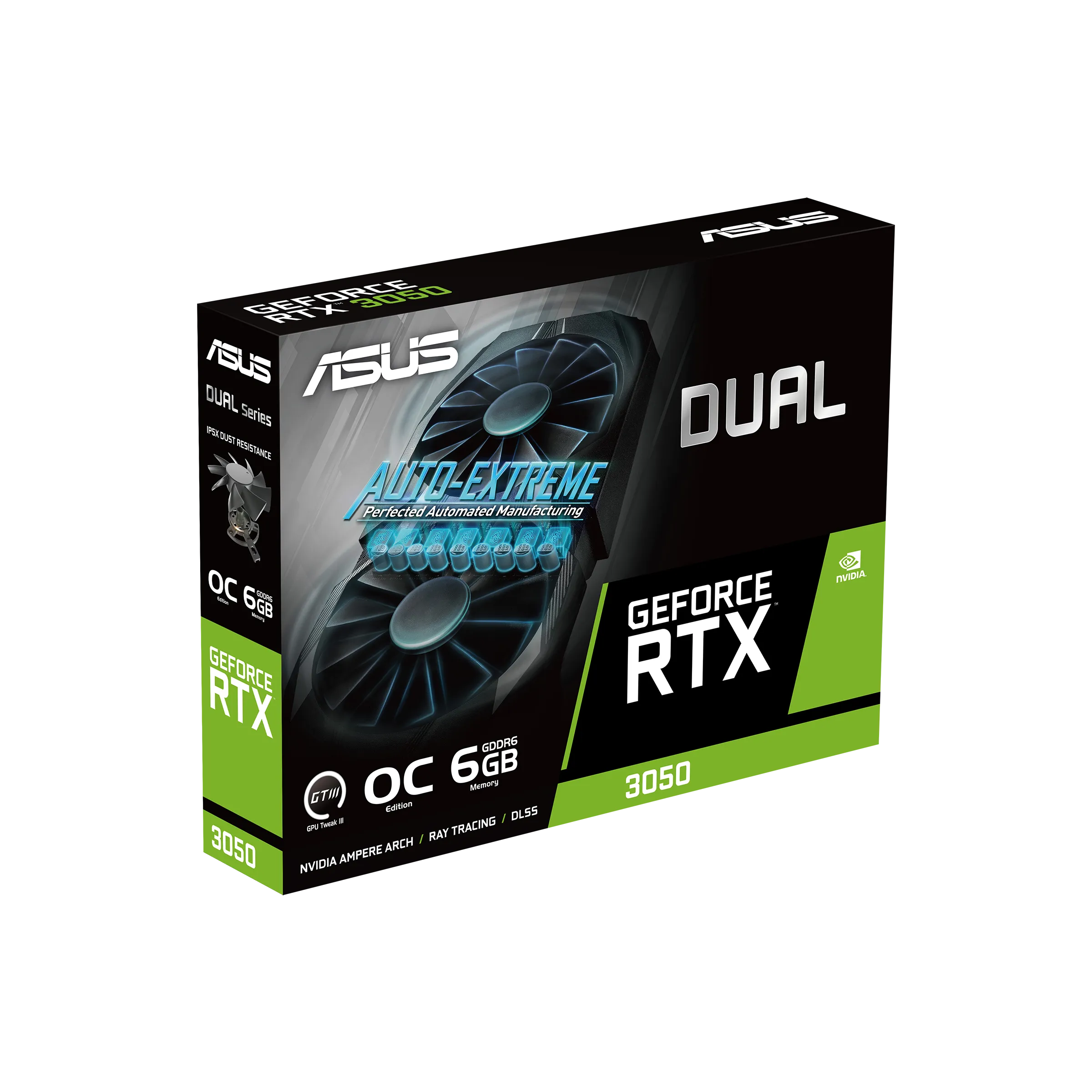 ASUS Dual GeForce RTX 3050 OC Edition 6GB GDDR6 Graphics Card (GPU) | DUAL-RTX3050-O6G