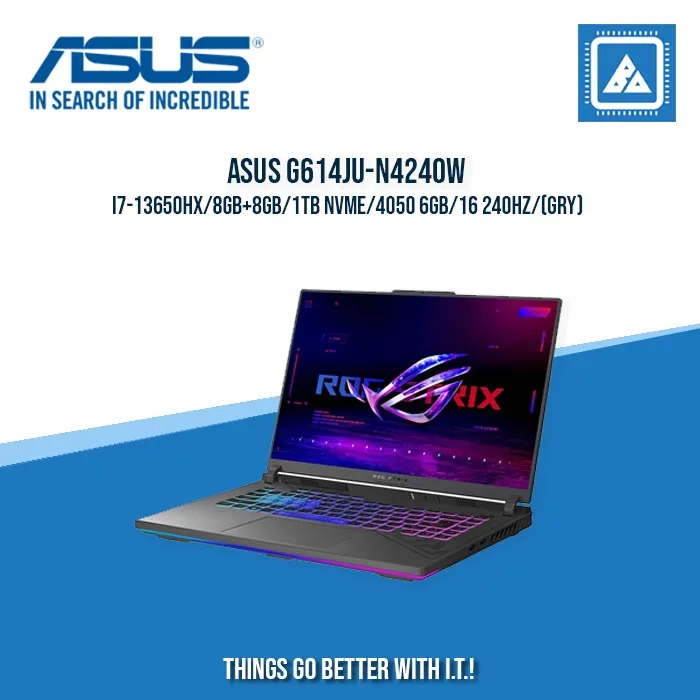 ASUS G16 G614JU-N4240W I7-13650HX/8GB 8GB/1TB NVME/4050 6GB | BEST FOR GAMING AND AUTOCAD LAPTOPS