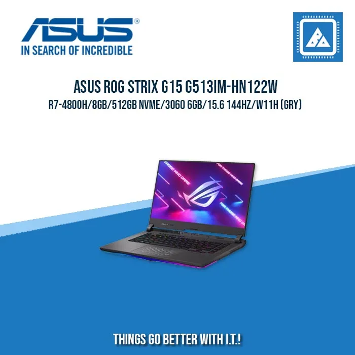 ASUS G513IM-HN122W R7-4800H/8GB/512GB NVME/3060 6GB | BEST FOR GAMING AND AUTOCAD LAPTOP