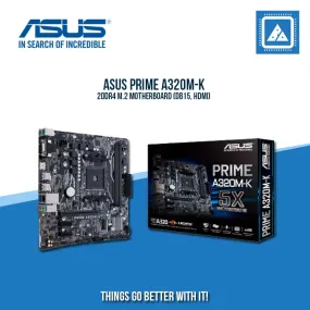 ASUS PRIME A320M-K 2DDR4 M.2 MOTHERBOARD (DB15, HDMI)