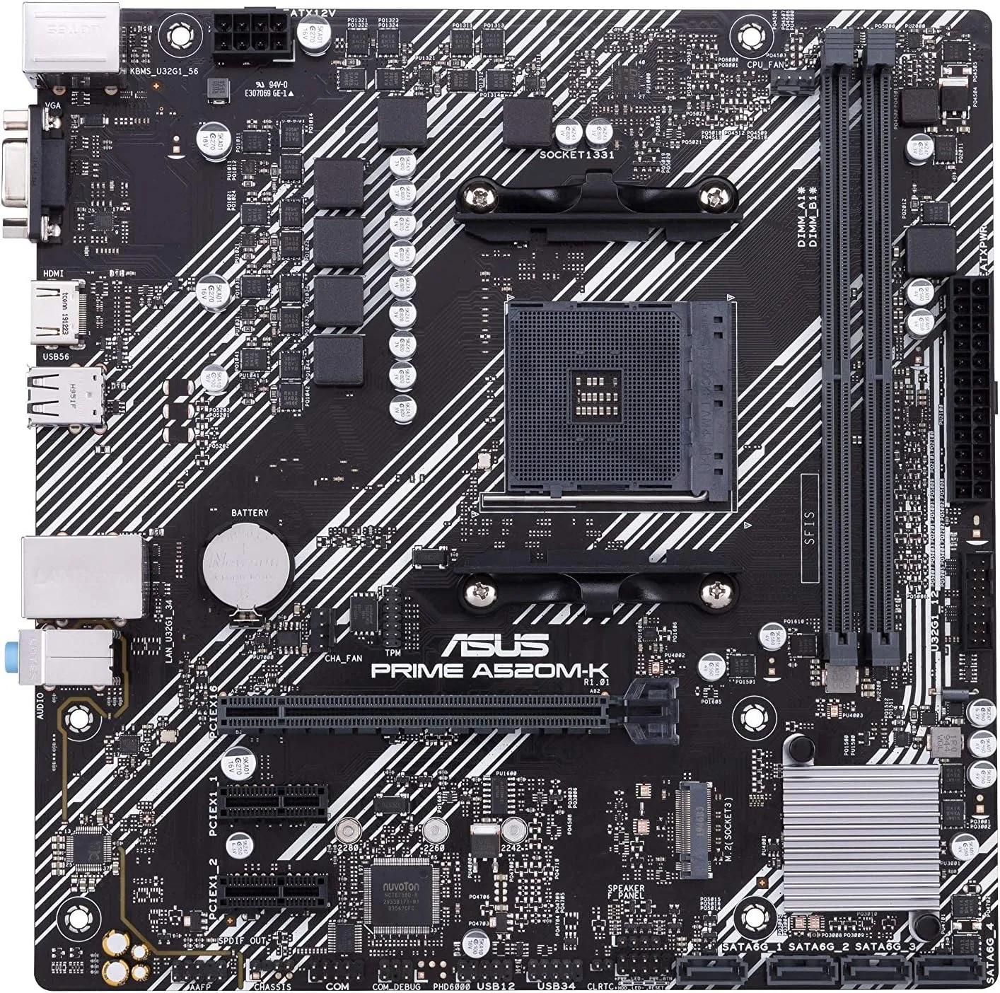 ASUS PRIME A520M-K Micro ATX (mATX) AMD Motherboard | AMD AM4 Socket