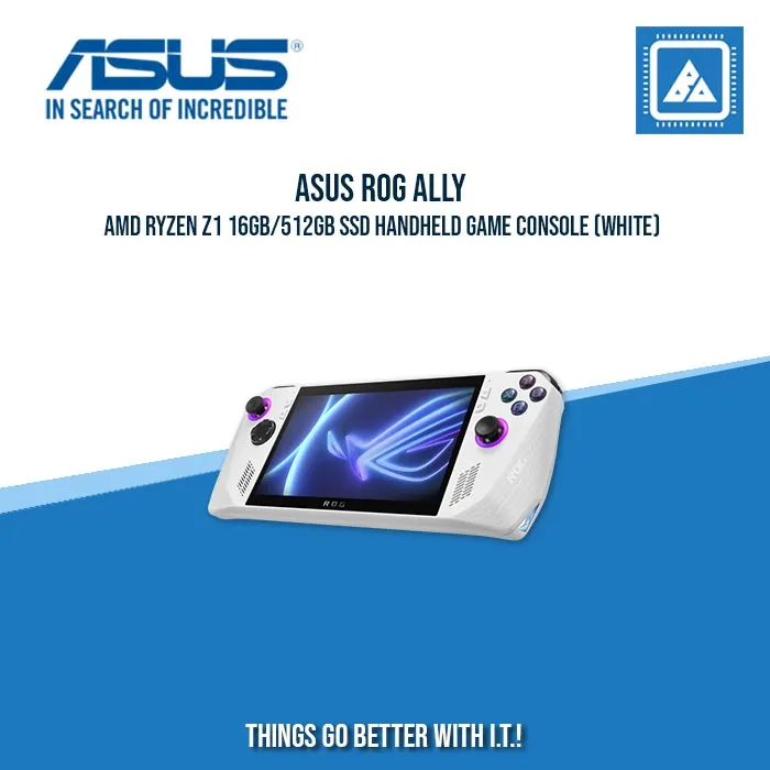 ASUS ROG ALLY AMD RYZEN Z1 16GB/512GB SSD HANDHELD GAME CONSOLE (WHITE)