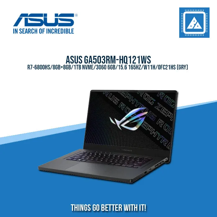 ASUS ROG ZEPHYRUS G15 GA503RM-HQ121WS R7-6800HS/8GB 8GB/1TB NVME/3060 6GB | BEST FOR GAMING AND AUTOCAD LAPTOP