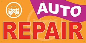 Auto Repair Full Color Vinyl Banner. Ready To Use