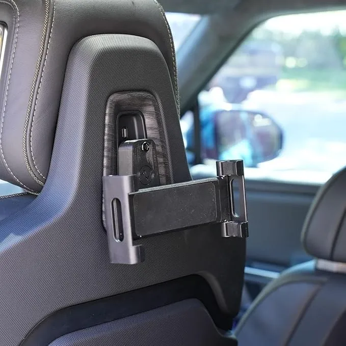 Ball Mount Seat Back Anchor for Rivian R1T & R1S | Fits Behind The Driver or Front Passenger Seat, Made in USA with 17mm Ball Mount and Tablet Clamp