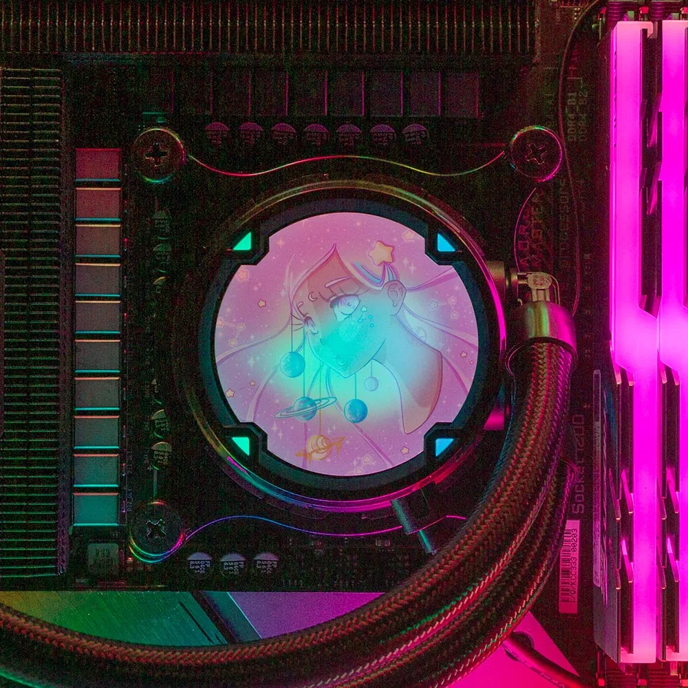 Be the Center AIO Cover for ASUS ROG Strix LC 120, 240, 360 RGB Black and White Edition