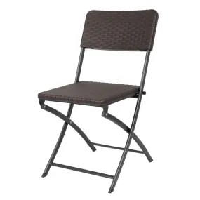 Bolero Rattan Folding Chairs Brown (Pack of 2)