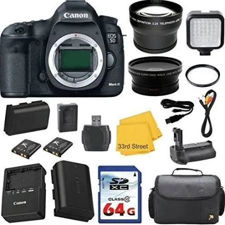 Canon EOS 5D Mark IV DSLR Camera 30.4MP Digital SLR Camera High Speed 64GB Memory Card Deluxe Camera Case U.V. Filter