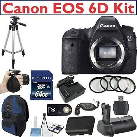 Canon EOS 6D Digital SLR Camera Body Kit   Deluxe Camera Sling Z-Bag   64GB High Speed Pro Memory Card   Deluxe Bundle