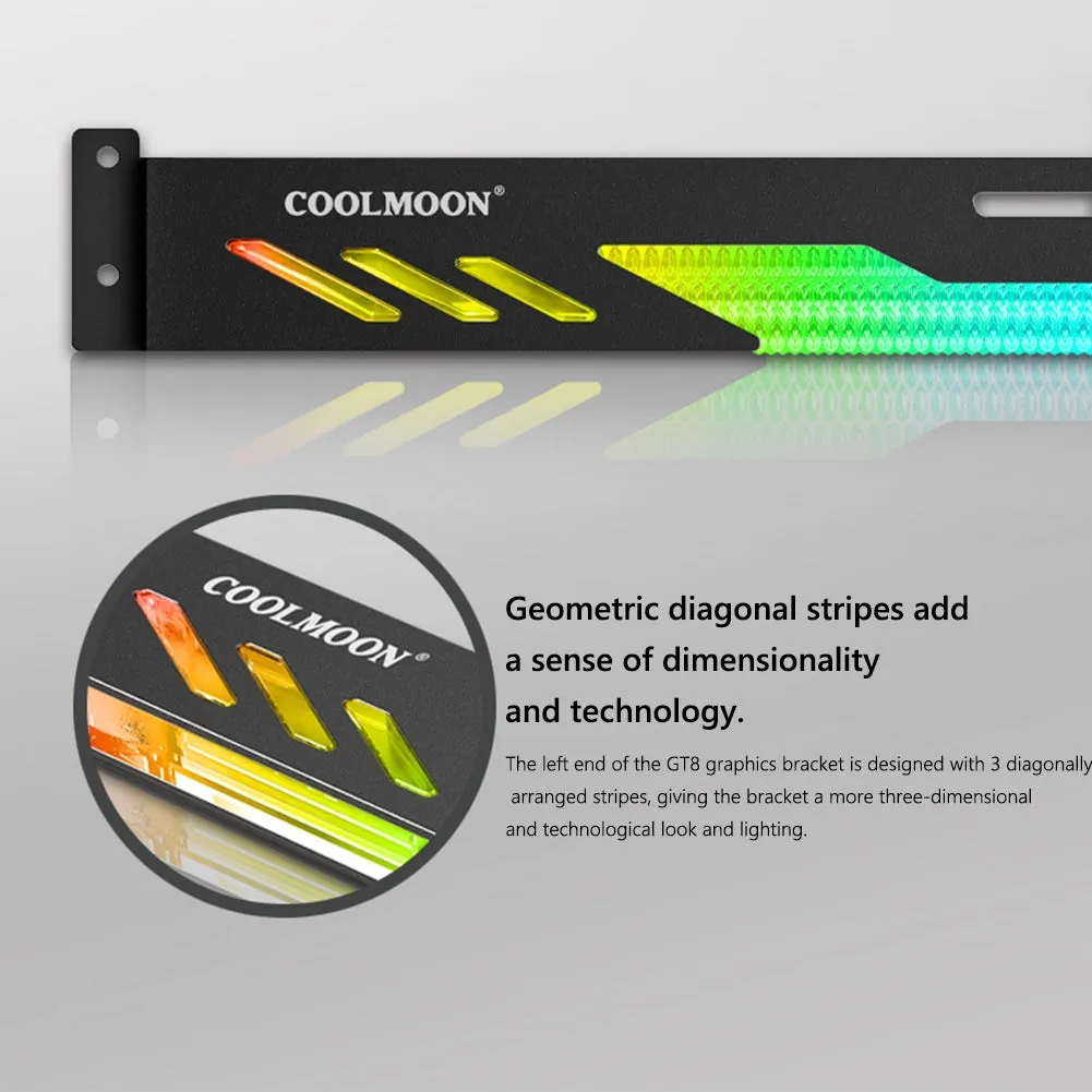 Coolmoon Gt8 Graphics Card Bracket 5v Argb Synchronous Horizontal