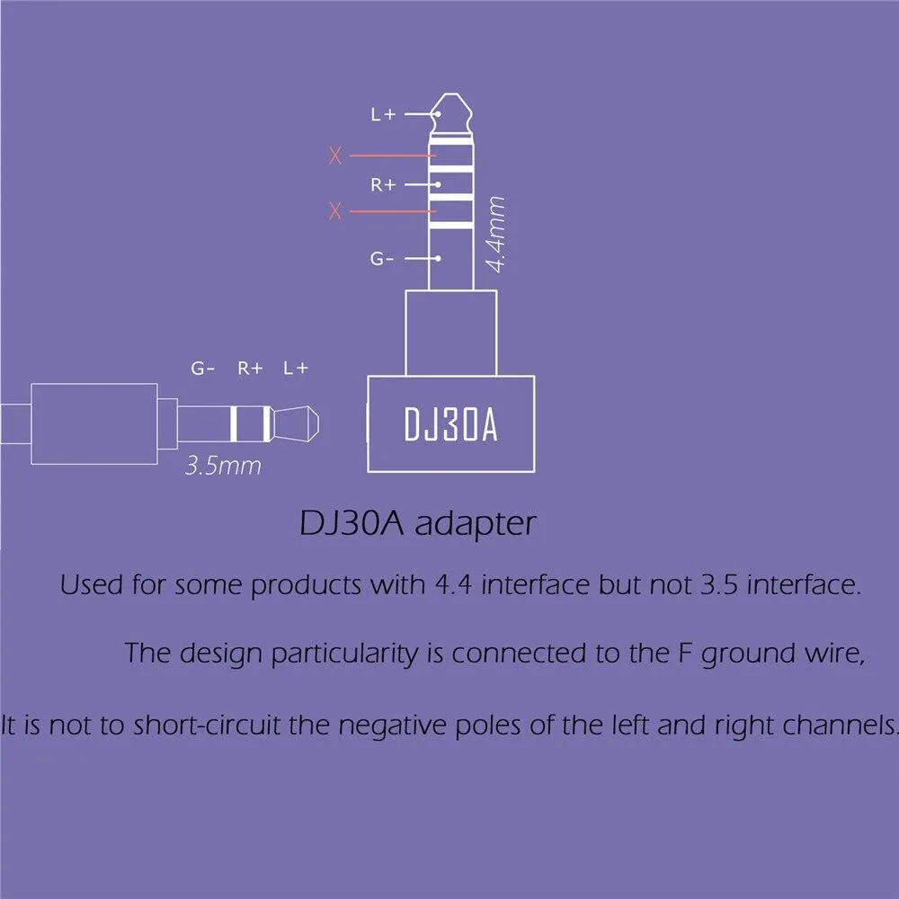 DD ddHiFi DJ30A 3.5mm Female to 4.4mm Male Headphone Plug Adapter
