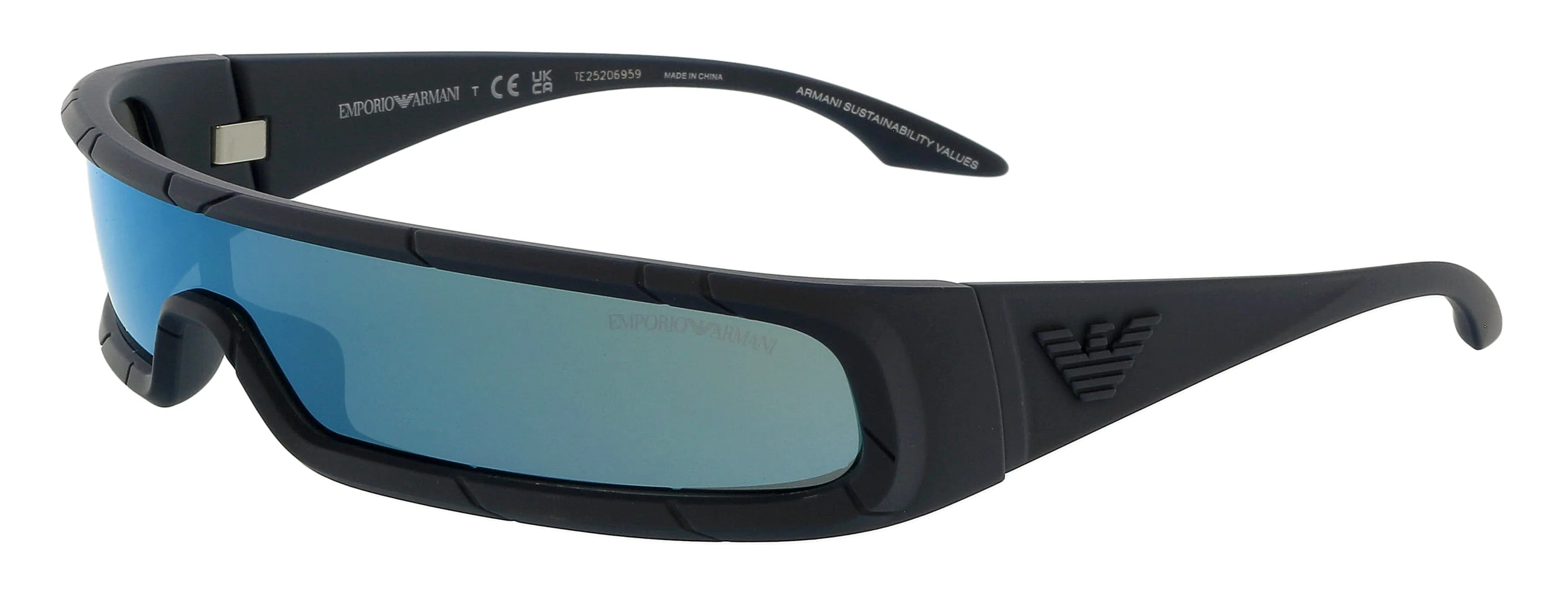 Emporio Armani 0EA4190U 506555 Full Rim Navy Blue Shield Sunglasses