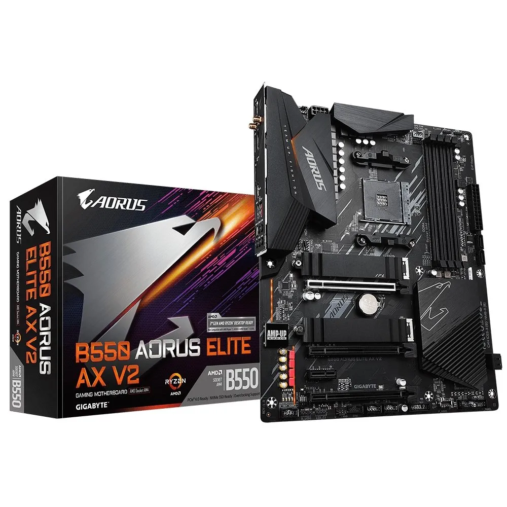 Gigabyte B550 AORUS ELITE AX V2 WIFI AM4 ATX Desktop Motherboard