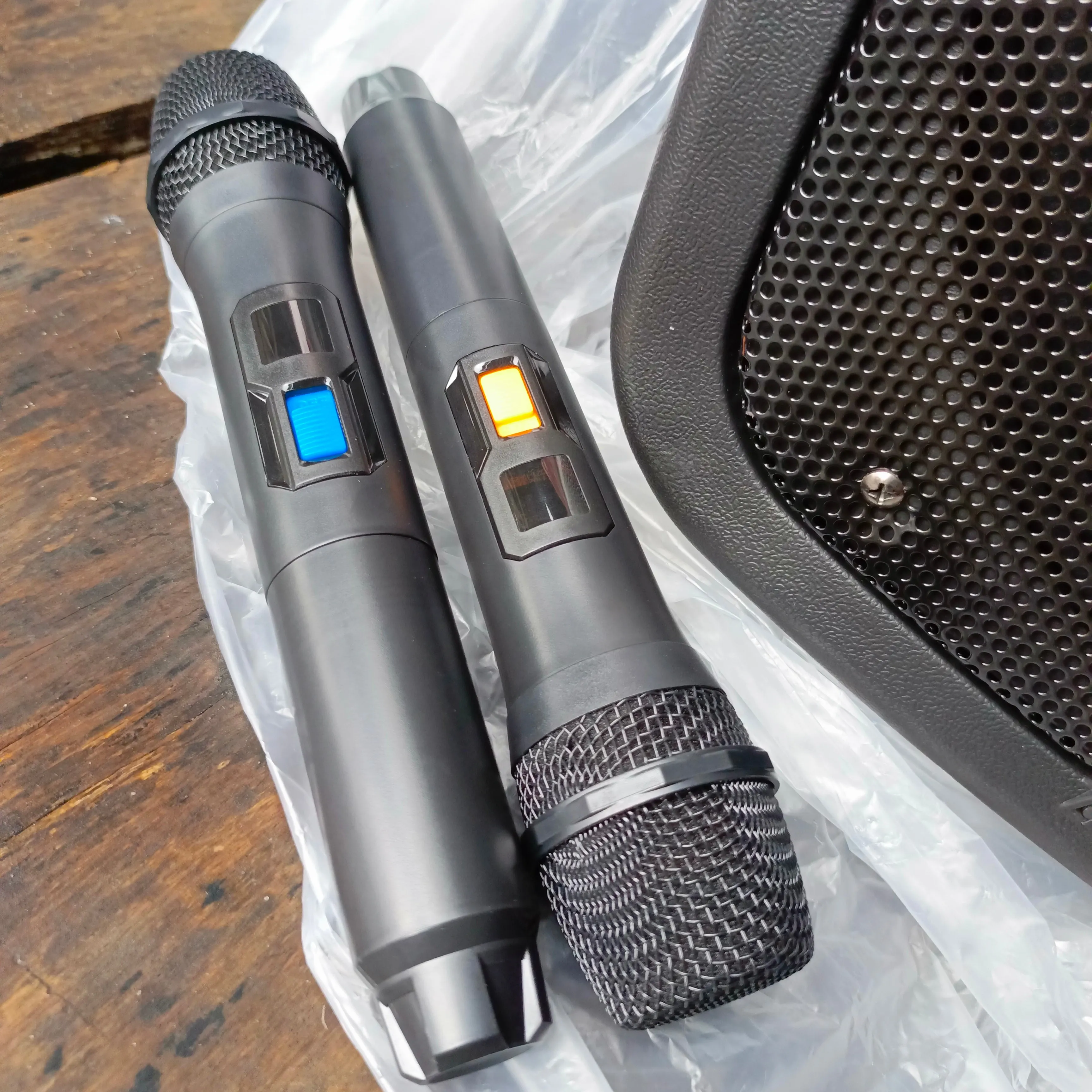 Grammar Sound GS-1504 15-inch Professional PA Multimedia Loudspeaker System with Dual Wireless Microphone - Brand New