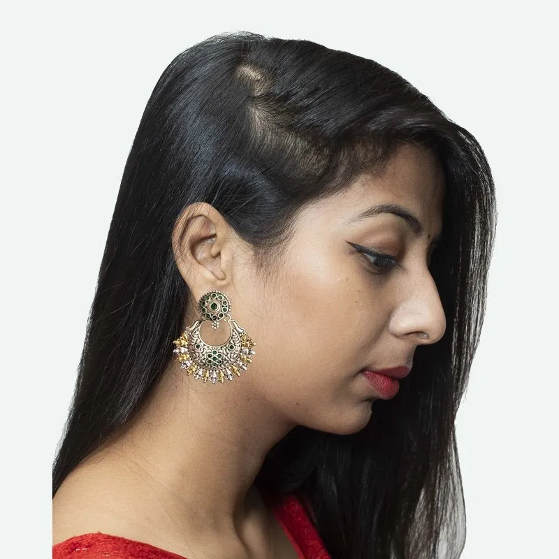 Green Oxidized Earring 1086-4090
