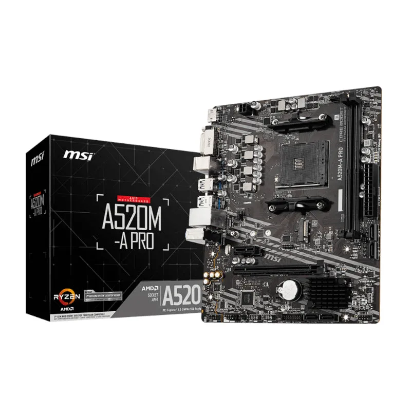 Msi A520M-A Pro Amd Am4 Matx Gaming Motherboard