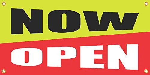 Now Open 2ftx4ft Vinyl Retail Banner Sign